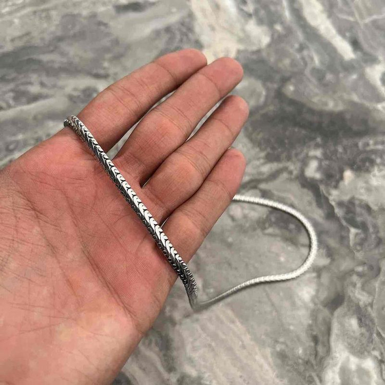 زنجیر ایتالیایی طرح نقره